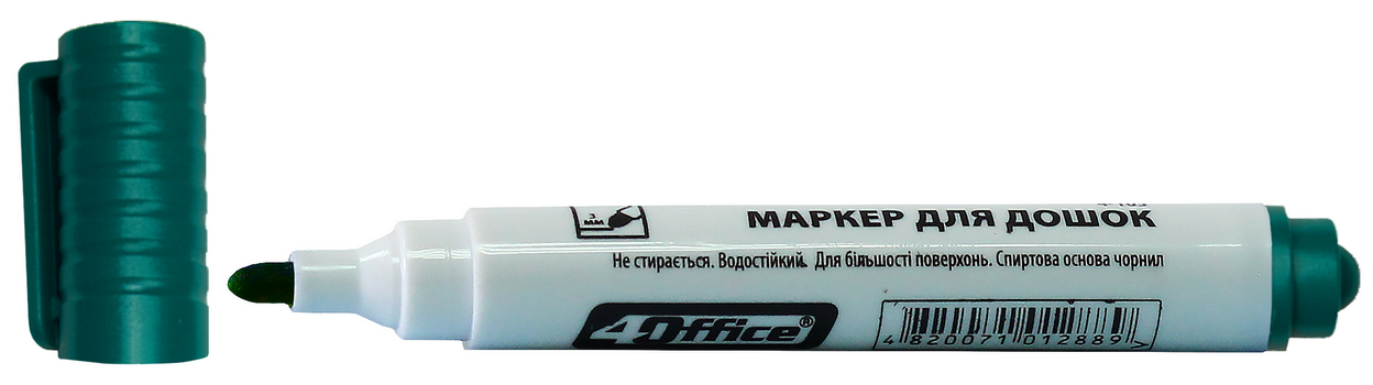 Маркер 4OFFICE для сухостираємих дошок (4-105), зелений